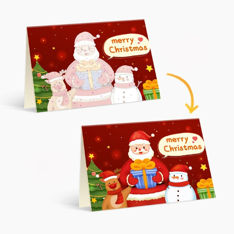 Paint by Numbers Christmas Cards - 6 Pieces