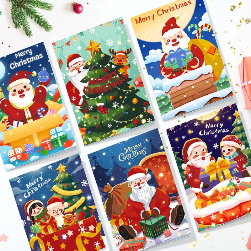 Paint by Number Christmas Cards | 6 Pieces