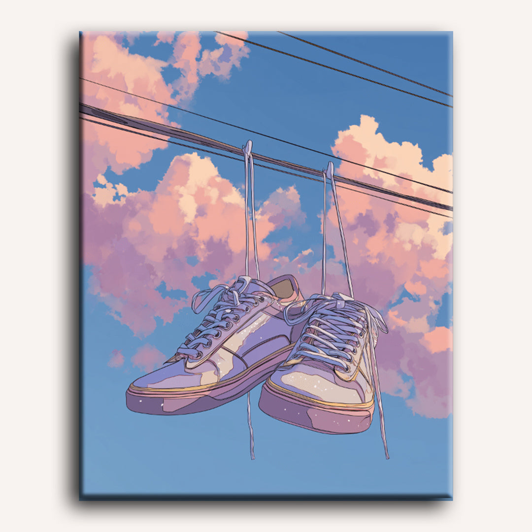 Hanging sneakers | Paint by Number
