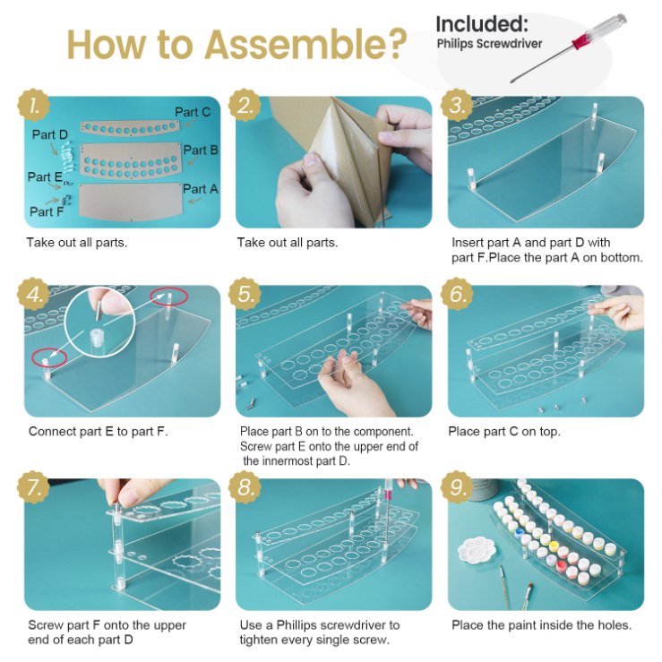 Paint & Brush Holder for Paint by Numbers