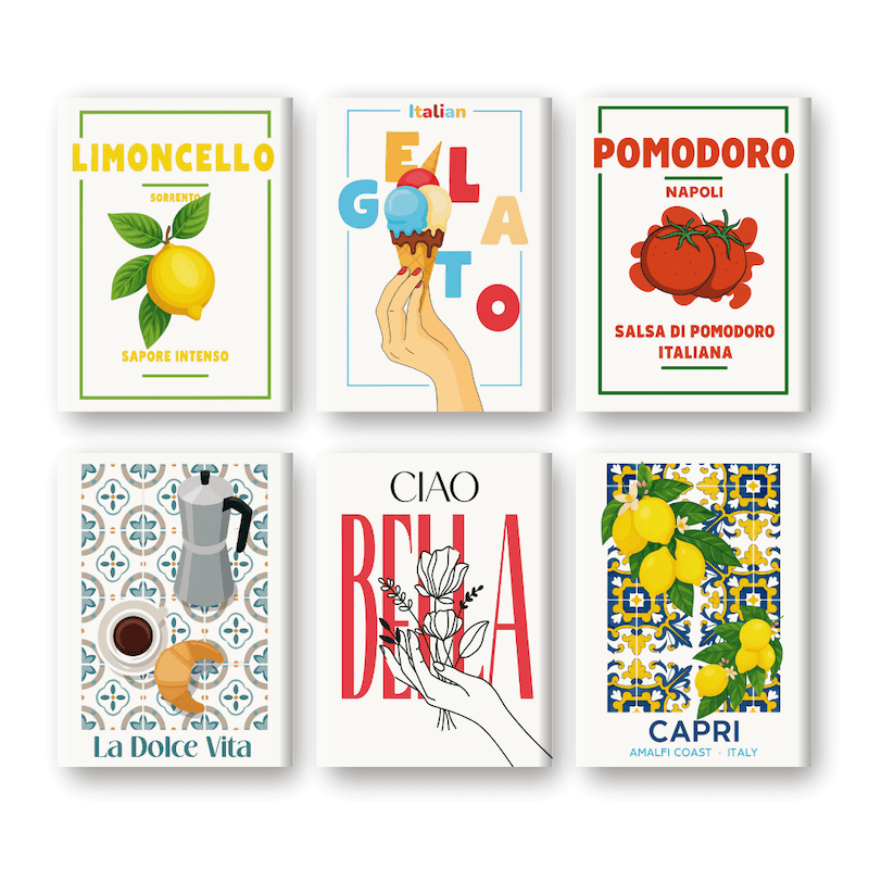6 Mini Paintings - Italian Flavor Set