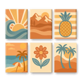 6 Mini Paintings - Retro Summer Set