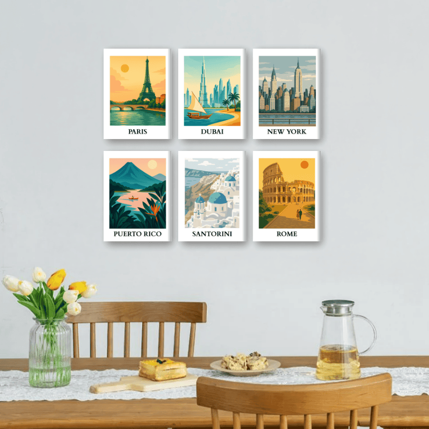 6 Mini Paintings - World Trip Set