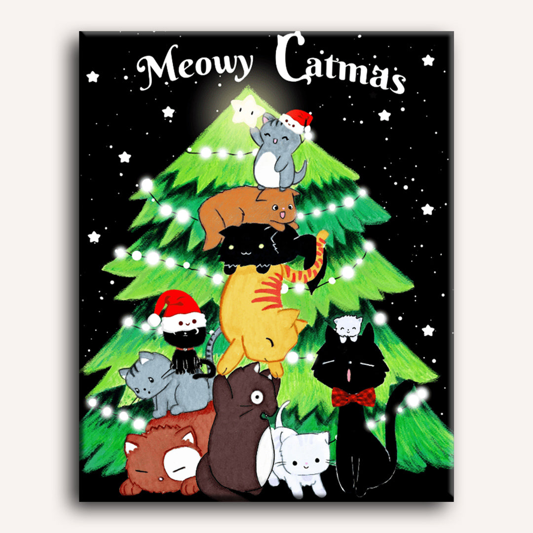 Meowy Catmas - By Tiny Tami | Paint by Number