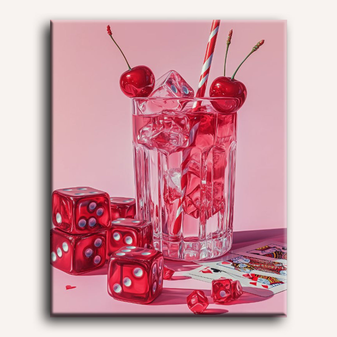 Pink cherry drink  | Paint by Numbers