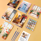 6 Mini Paintings - Colorful Doors Set