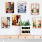 6 Mini Paintings - Colorful Doors Set
