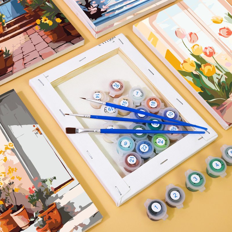 6 Mini Paintings - Colorful Doors Set