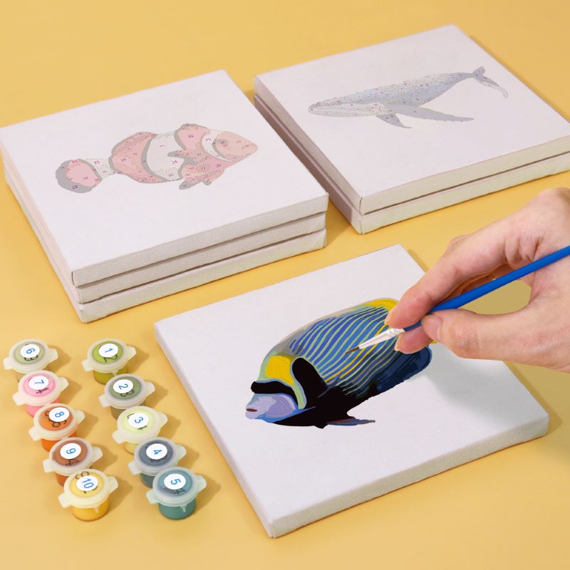 6 Mini Paintings - Fish Set