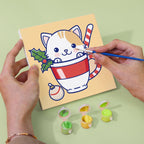6 Mini Paintings - Christmas Cats