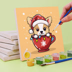 6 Mini Paintings - Christmas Dogs
