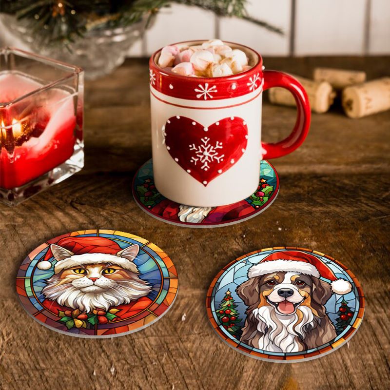 Christmas Coasters | 6 Pieces | Paint by Numbers