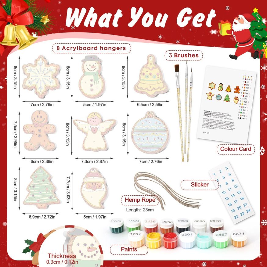 8 Christmas hangers - Christmas Eve set