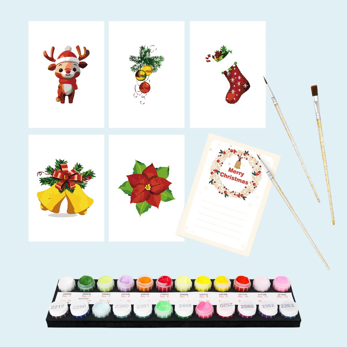 5 Postcards – Christmas Set | Paint by Number
