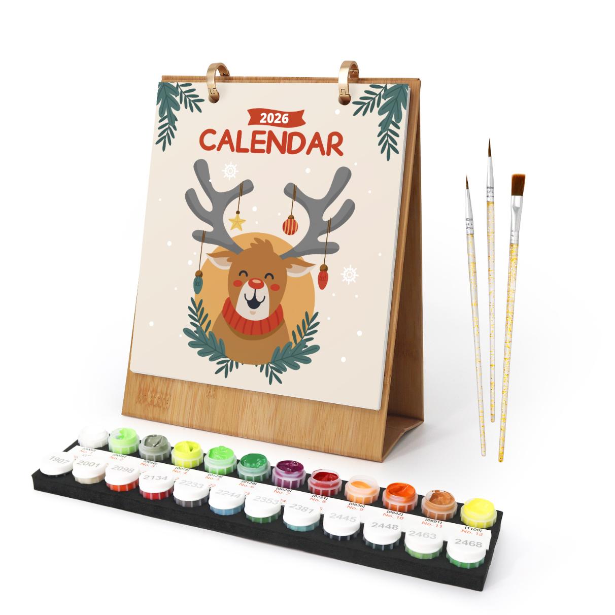 2026 Paint by Numbers desk Calendar | Christmas Edition