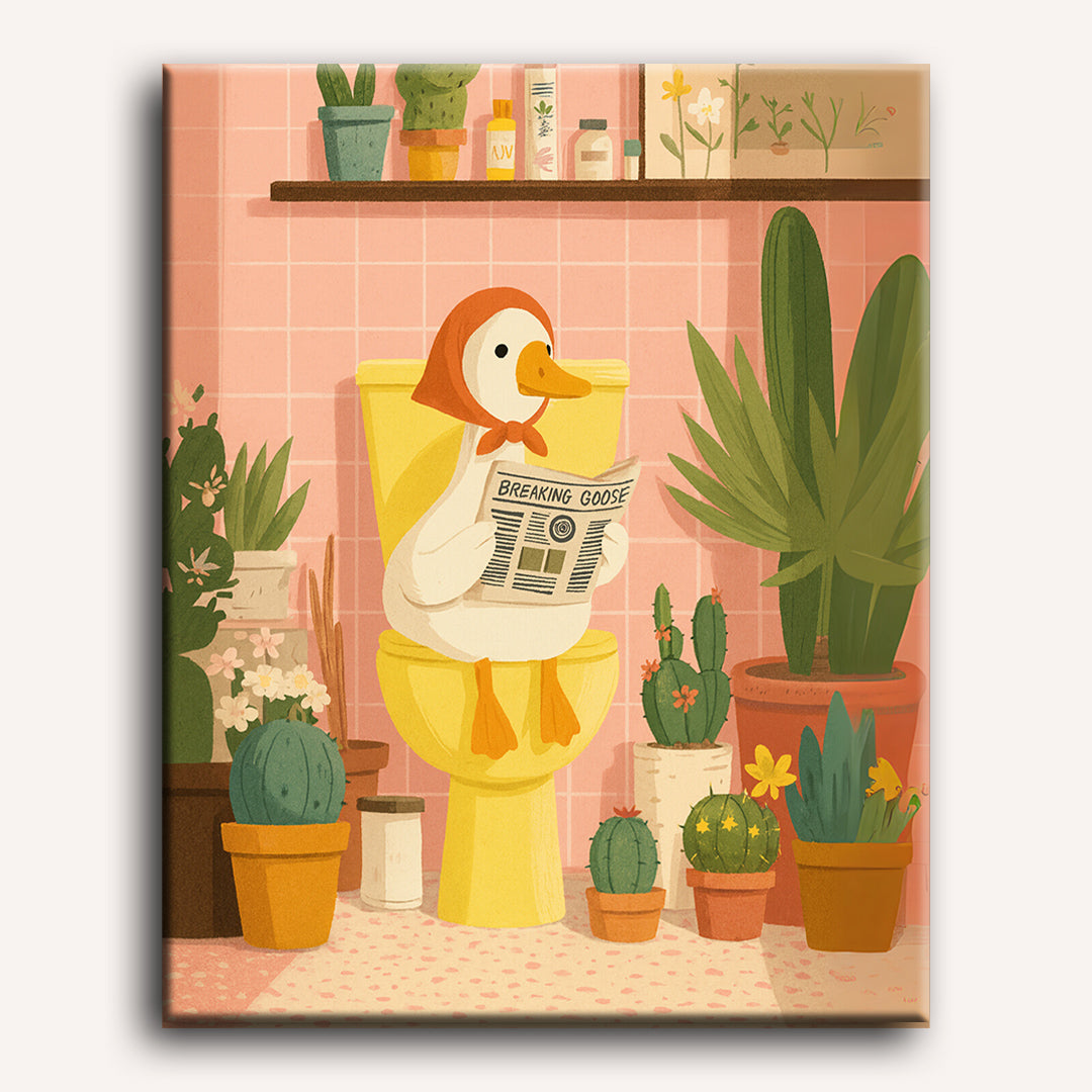 The White Goose on the Toilet | Paint by Number