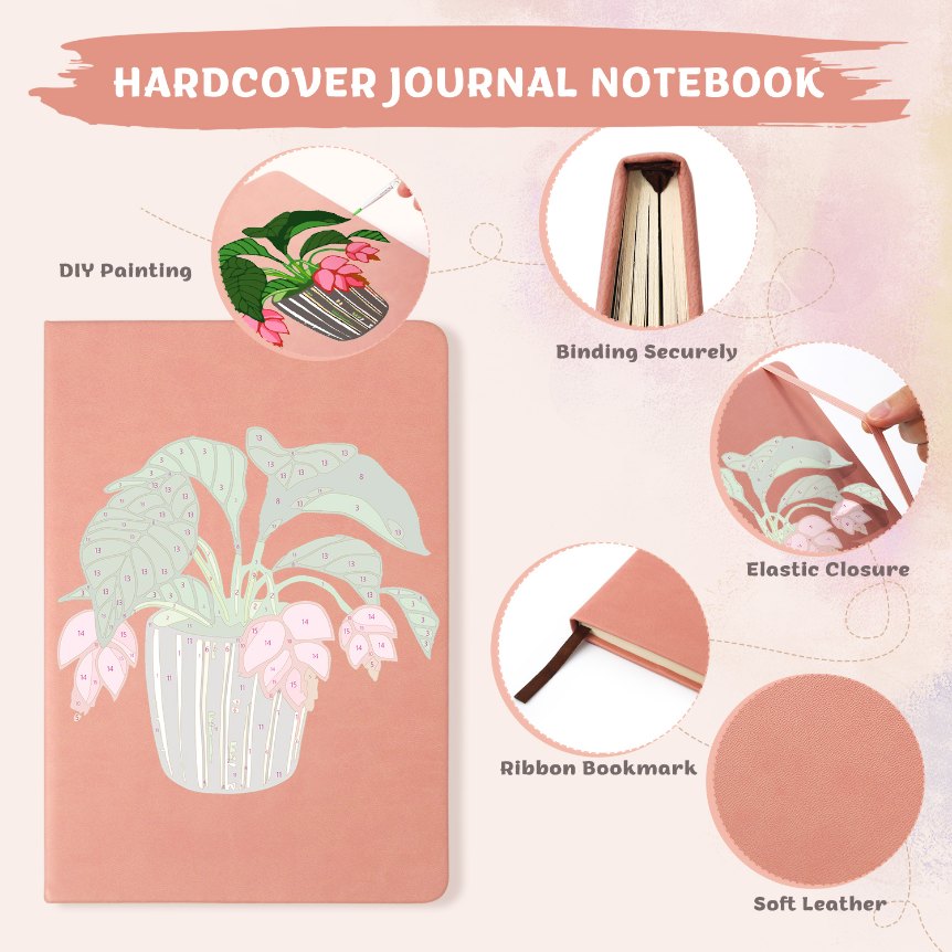 Paint by Number Notebook - Houseplant | 2 Colors
