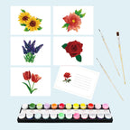 5 Postcards – Flowers Set | Paint by Number