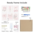 6 Mini Paintings - Pink glamour set