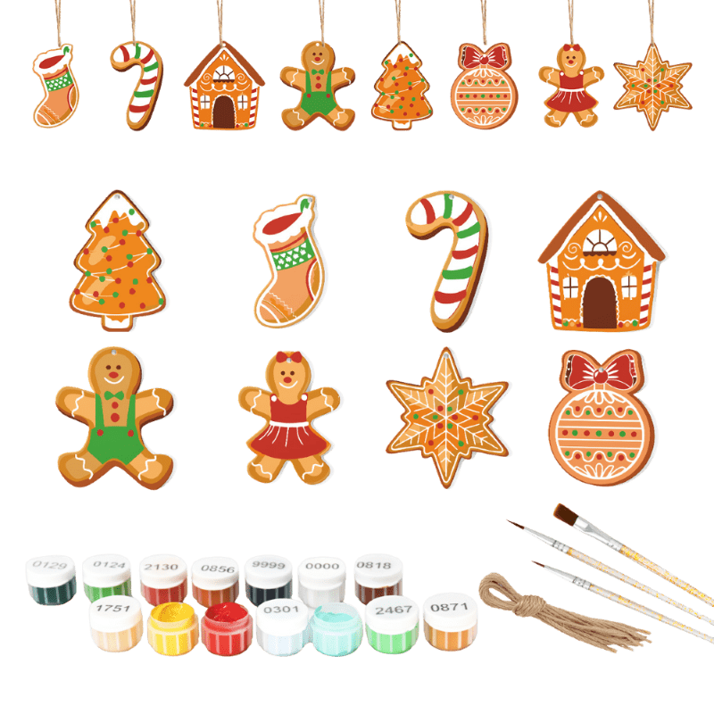 8 Christmas hangers - Gingerbread set