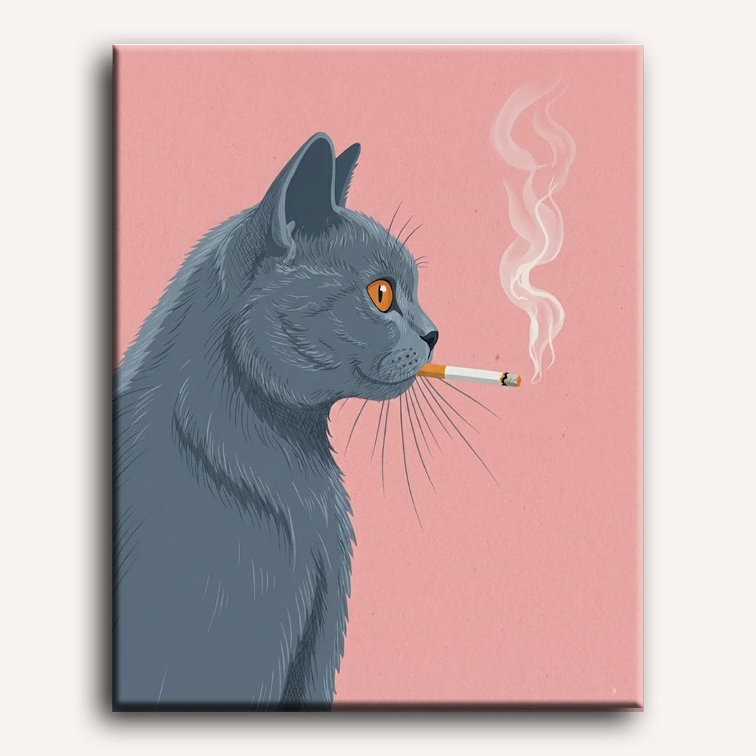 Smoking British Shorthair | Paint by Number