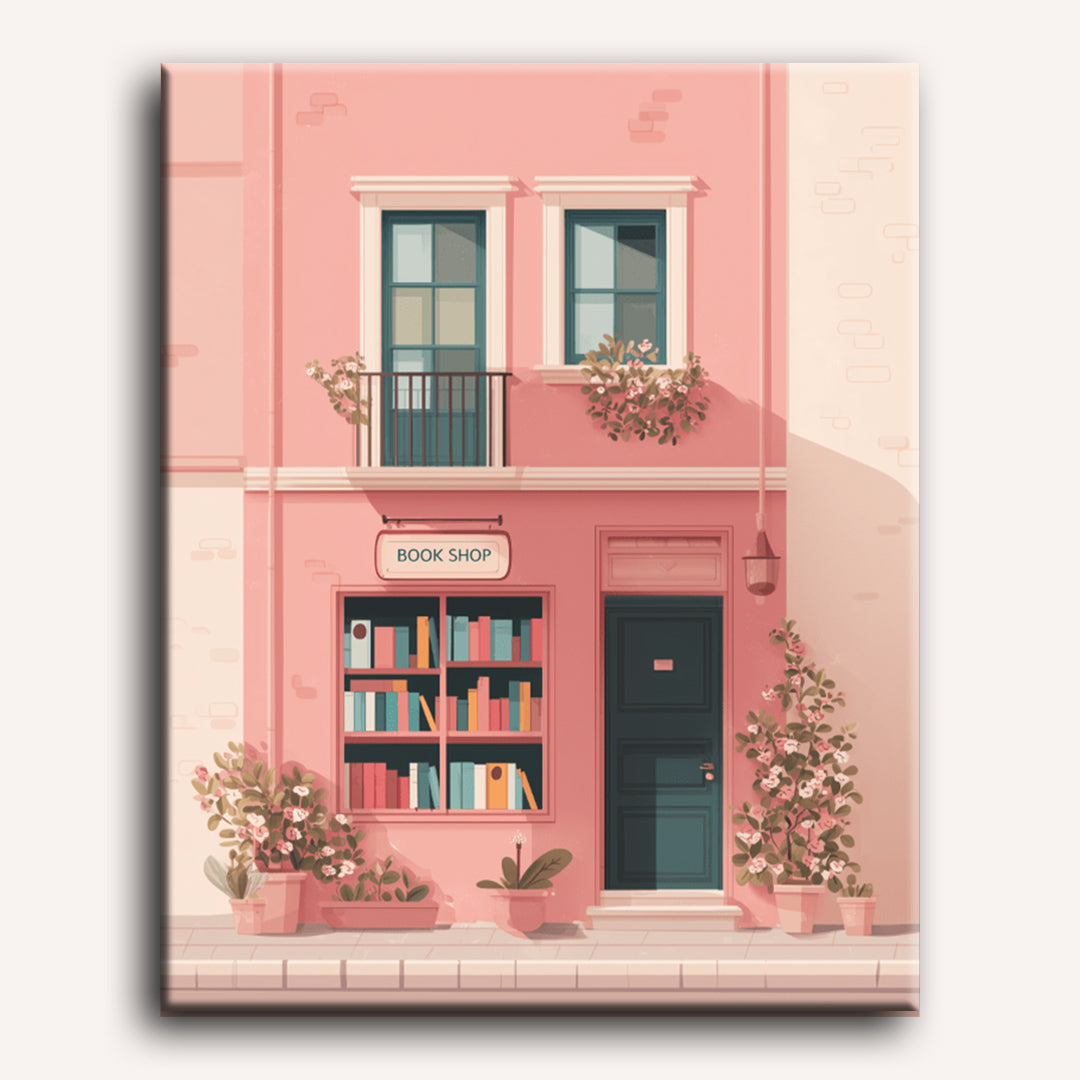 The Pink Bookshop | Paint by Number