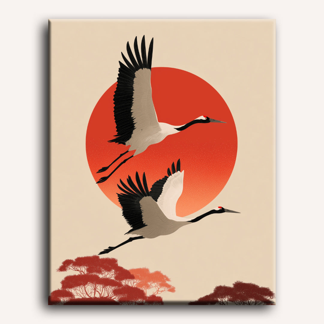 Two cranes | Paint by Number