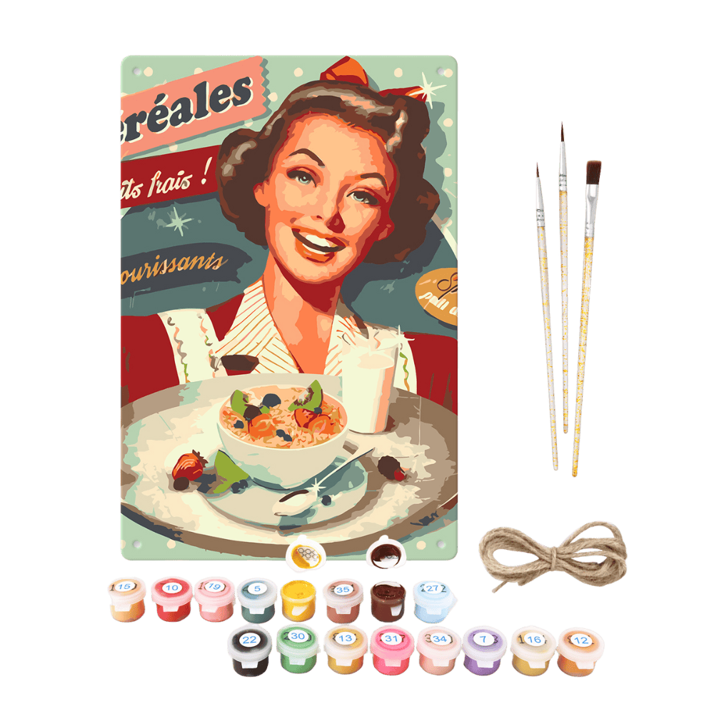 Metal Paint by Number Poster – Breakfast