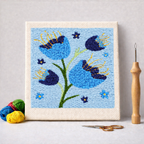 Punch Needle – Blue Flowers in the Field