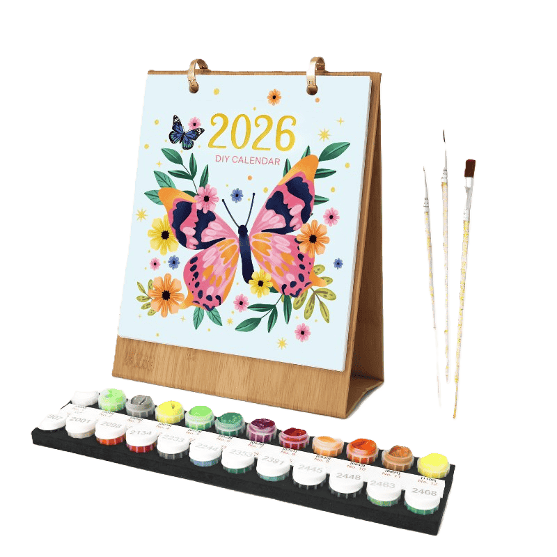 2026 Paint by Numbers desk Calendar | Butterfly Edition