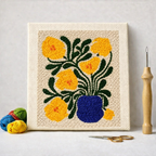Punch Needle – Flowers in Yellow and Blue