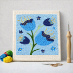 Punch Needle – Blue Flowers