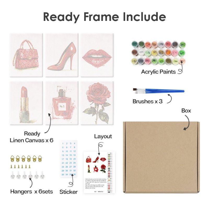 6 Mini Paintings - Gorgeous Plants Set