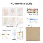 6 Mini Paintings - Summer Cocktail Set