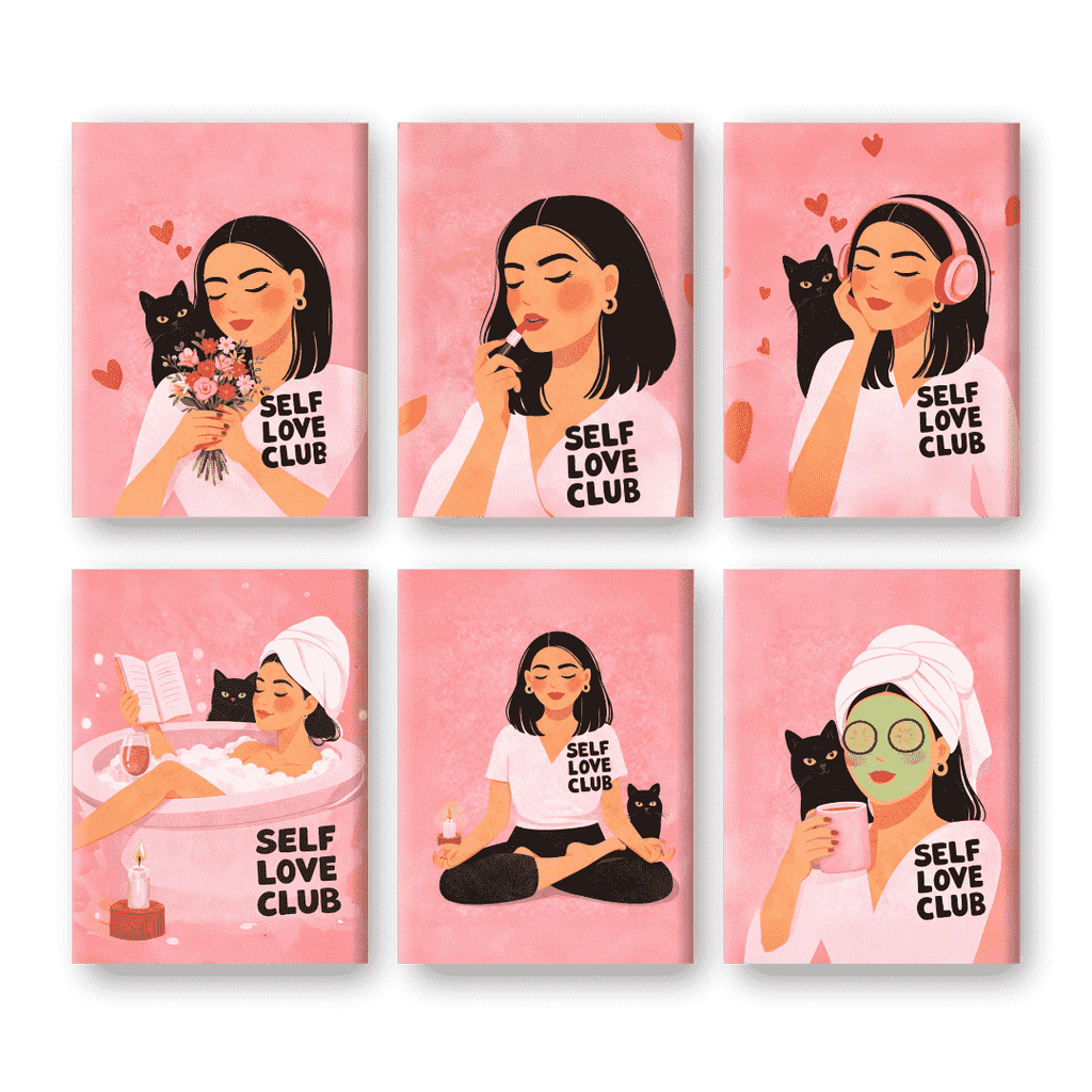 6 Mini Paintings - Self Love Club Set