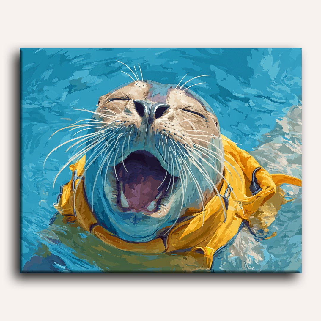 Yawning seal | Paint by Number